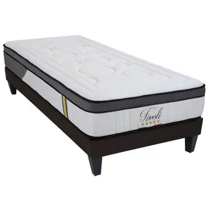 Bellecour LITERIE - Ensemble TIVOLI 90x200 cm - Matelas Mémoire de forme + Sommier Bois pas cher