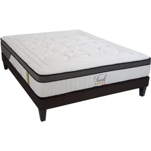 BELLECOUR LITERIE - Ensemble TIVOLI 160x200 cm - Matelas Mémoire de forme + Sommier Bois
