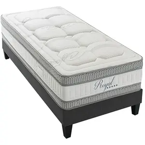 Ensemble ROYAL 5* 90x200 cm - Matelas Mémoire de forme + Sommier Bois pas cher