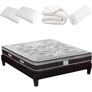 Comparateur de prix : Hypsom Pack DIVIN 180x200 cm - Matelas Ressorts + Sommier + Accessoires 180 x 200 cm Blanc