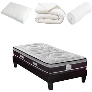 Hypsom - Pack Prêt à dormir DIVIN 90x200 cm - Matelas Ressorts ensachés + Sommier + Accessoires pas cher