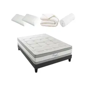 OLYMPE LITERIE - Pack Prêt à dormir ROYAL 5* 160x200 cm - Matelas Mémoire de forme + Sommier + Accessoires