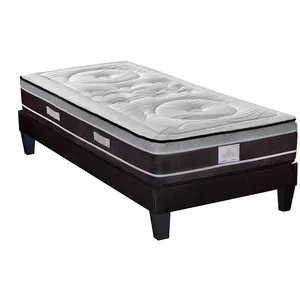 Hypsom - Ensemble DIVIN 90x190 cm - Matelas Ressorts ensachés + Sommier Bois pas cher