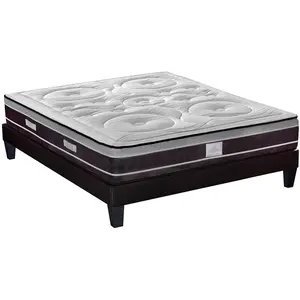 Hypsom Ensemble DIVIN 180x200 cm - Matelas Ressorts ensachés + Sommier Bois à Lattes - Ferme Blanc