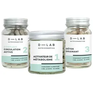 D-LAB Nutricosmetics Programme Action-Capitons 1 Mois - Draine & Raffermit