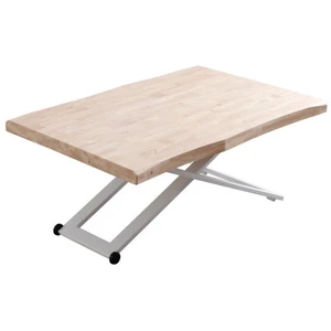 Mathi Design Matika - table basse rehaussable en chêne et acier blanc pas cher