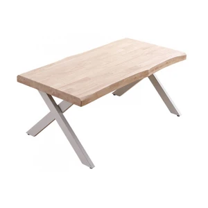 Mathi Design Kamila - table basse rehaussable en bois et acier blanc pas cher