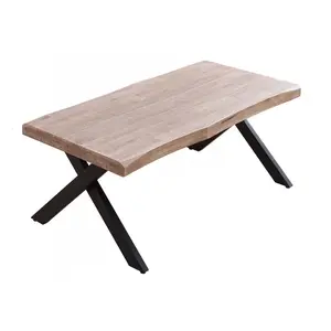 Mathi Design Kamila - table basse rehaussable en bois de chêne et acier noir pas cher
