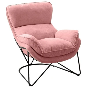 Mathi Design Fauteuil en velours rose pas cher
