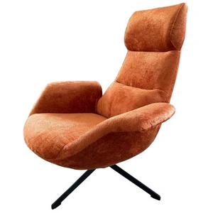 Asti - fauteuil design rotatif en velours orange pas cher