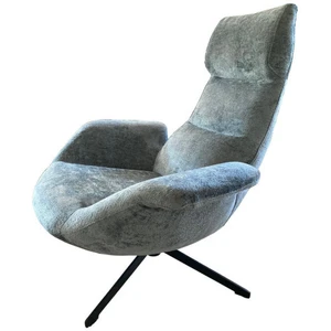 Mathi Design Asti - fauteuil rotatif en velours argenté pas cher