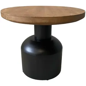 Mathi Design Table basse en bois et métal noir D60 pas cher