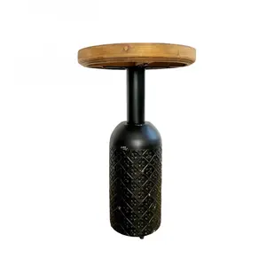 Mathi Design Plot - table basse en bois de pin et métal noir pas cher