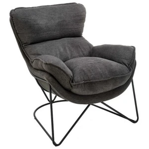 Mathi Design Fauteuil en velours gris pas cher