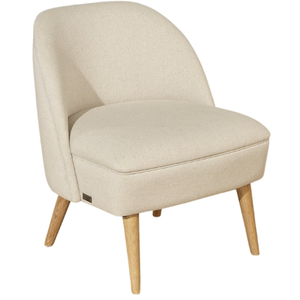 Robin des Bois MIA - Fauteuil crapaud en lin et pieds chêne pas cher