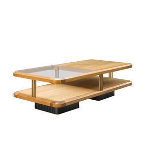 Comparateur de prix : Robin des Bois Table basse rectangulaire en chêne et verre teinte claire