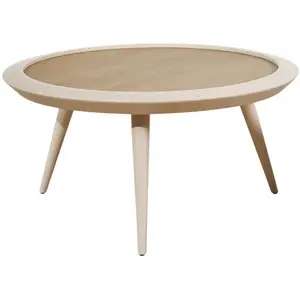 JACQUELINE - Table basse ronde style scandinave en chêne, 80 cm Robin des Bois pas cher