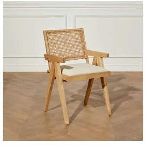 Robin des Bois CAPORAL - Fauteuil en cannage et lin naturel pas cher