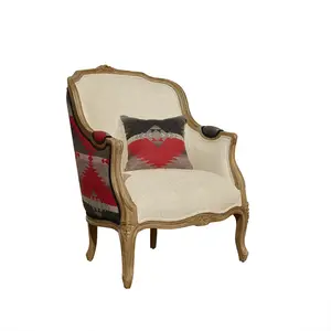 Robin des Bois Fauteuil bergère lin et laine pas cher