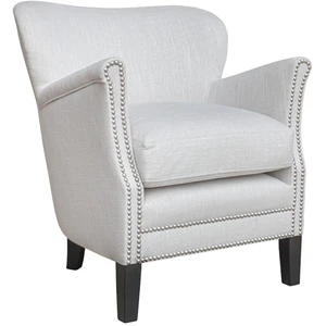 Robin des Bois Fauteuil club en tissu anti-feu beige
