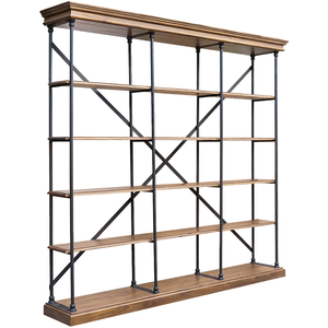 Comparateur de prix : Etagère 4 tablettes en bois et métal noire
