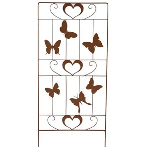 La Grande Prairie - Treillage papillon fer marron 25x1x58cm pas cher