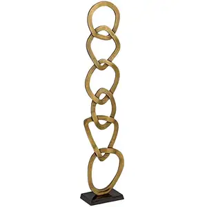 Colonne décorative aluminium doré 123x26x13cm pas cher