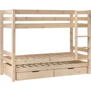 Lits superposés gigognes 2 tiroirs bois massif Camif Everest  Bois