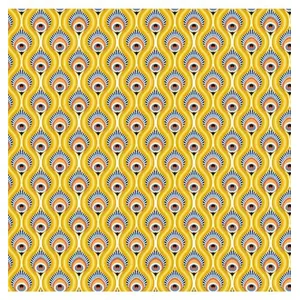 GENERIQUE Tissu Plume de Paon Peacock vendu au mètre(...) - Jaune