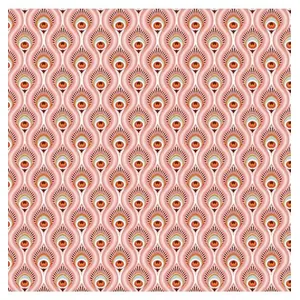 GENERIQUE Tissu Plume de Paon Peacock vendu au mètre(...) - Rose