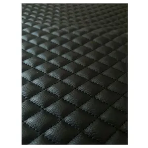 GENERIQUE Tissu simili cuir matelassé vendu au mètre(...) - 0 Noir