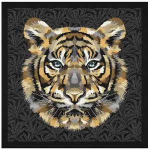 Tissu carré jacquard 48x48 cm tigre(...) - sherekahn