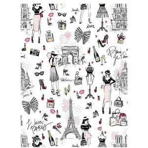 GENERIQUE Tissu coton enduit j'aime Paris vendu au mètre(...) - J AIME PARIS BLANC