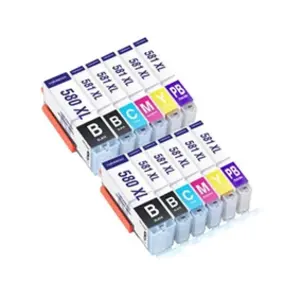 TONERMEDIA - x12 Cartouches Canon PGI 580 XXL CLI 581 XXL 10 + 2 Grise...