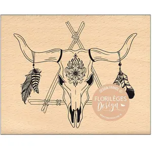 Florilèges Design Tampon bois Crâne boho pas cher