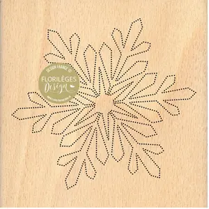 Florilèges Design Tampon bois Flocon percéVendu parscrapmalin
