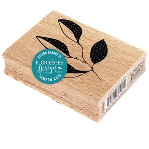 Florilèges Design Tampon bois Branche quatre feuilles - 6 x 8 cmVendu parscrapmalin