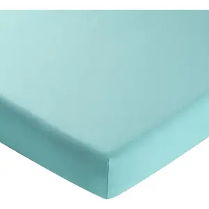 Becquet Drap-housse 180x200x28 bleu aqua en lin
