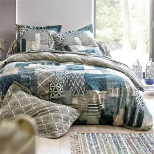 Becquet Drap housse en coton à petits losanges effet patchwork pas cher
