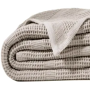 Becquet Plaid 150x150 gris en coton pas cher