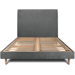 Comparateur de prix : Prestige Literie Lit 200x200cm Avec Tête De Lit Tapissier Tissu Et Sommier Kit Gris Anthracite - Hauteur Totale : 29cm