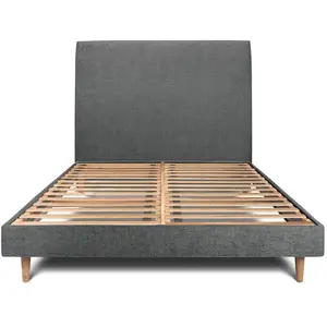 Comparateur de prix : Prestige Literie Lit avec tête de lit tapissier tissu et sommier kit Gris anthracite 1