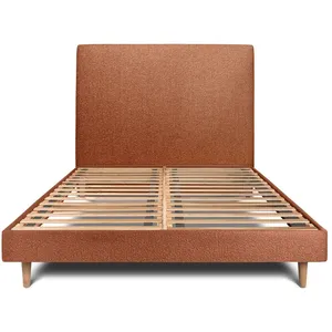 Comparateur de prix : Sommeil de plomb Lit 160x200cm tapissier bouclette Terracotta - Bois massif - Style Scandinave Moderne