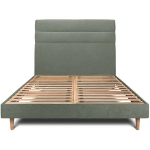 Prestige Literie Lit avec tête de lit lignes tissu et sommier kit  - Lit en bois massif