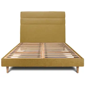 Prestige Literie Lit avec tête de lit lignes tissu et sommier kit  - Lit en bois massif