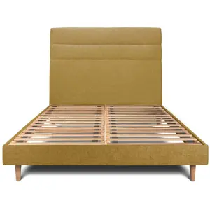 Prestige Literie Lit avec tête de lit lignes tissu et sommier kit  - Lit en bois massif
