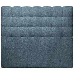 Comparateur de prix : Sommeil de plomb Tete de lit Capitonnée Bouclette Bleue - Bois Massif - L 200 cm