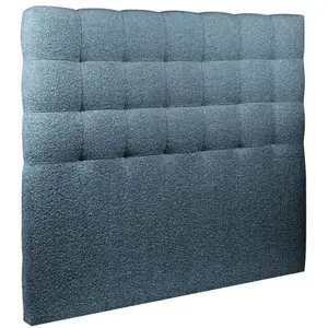 Comparateur de prix : Prestige Literie Tete de lit Capitonnée Bouclette Bleue - Bois Massif - L 180 cm