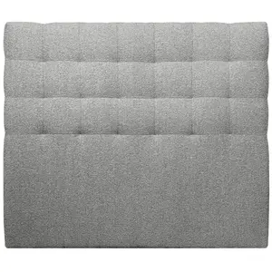 Comparateur de prix : Sommeil de plomb Tete de lit Capitonnée Bouclette Gris l 180 cm - Ep 10 cm rembourré