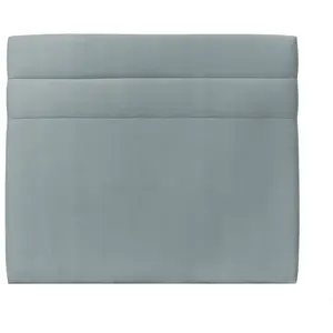 Tete de lit Lignes Velours Gris bleuté L 200 cm - Ep 10 cm rembourré